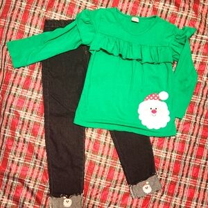 Girl's Christmas Santa Face Matching Set size 10/12